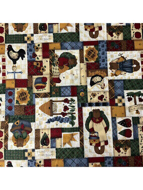 Leslie Beck Fabric Country Bears Honey Hill Farm Cranston Cotton Quilting 6 Yds